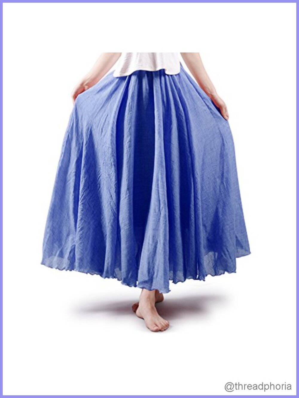 Cotton Long Flowy Maxi Skirt A-Line Renaissance Rave